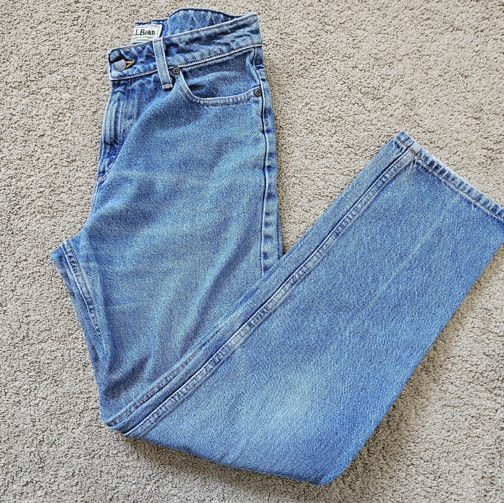 Women's L.L.Bean Classic Straight Light Wash Denim Jeans Size 4
